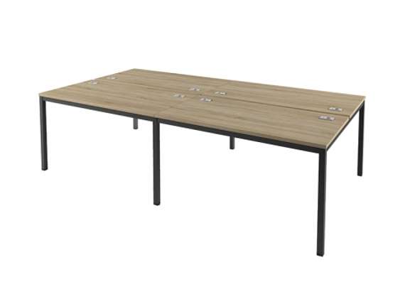 Бенч-система 2700х1432 для 4 рабочих мест на металлокаркасе Lite IL-51-02 Дуб Сонома/Антрацит