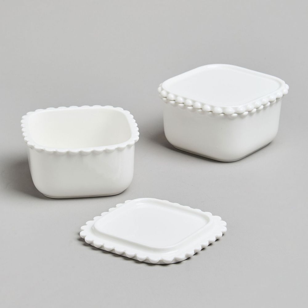 НАБОР ИКОРНИЦ LEFARD "PEARL" С КРЫШКАМИ 2 ШТ. КВАДРАТ. 10*5,5 СМ 200 МЛ