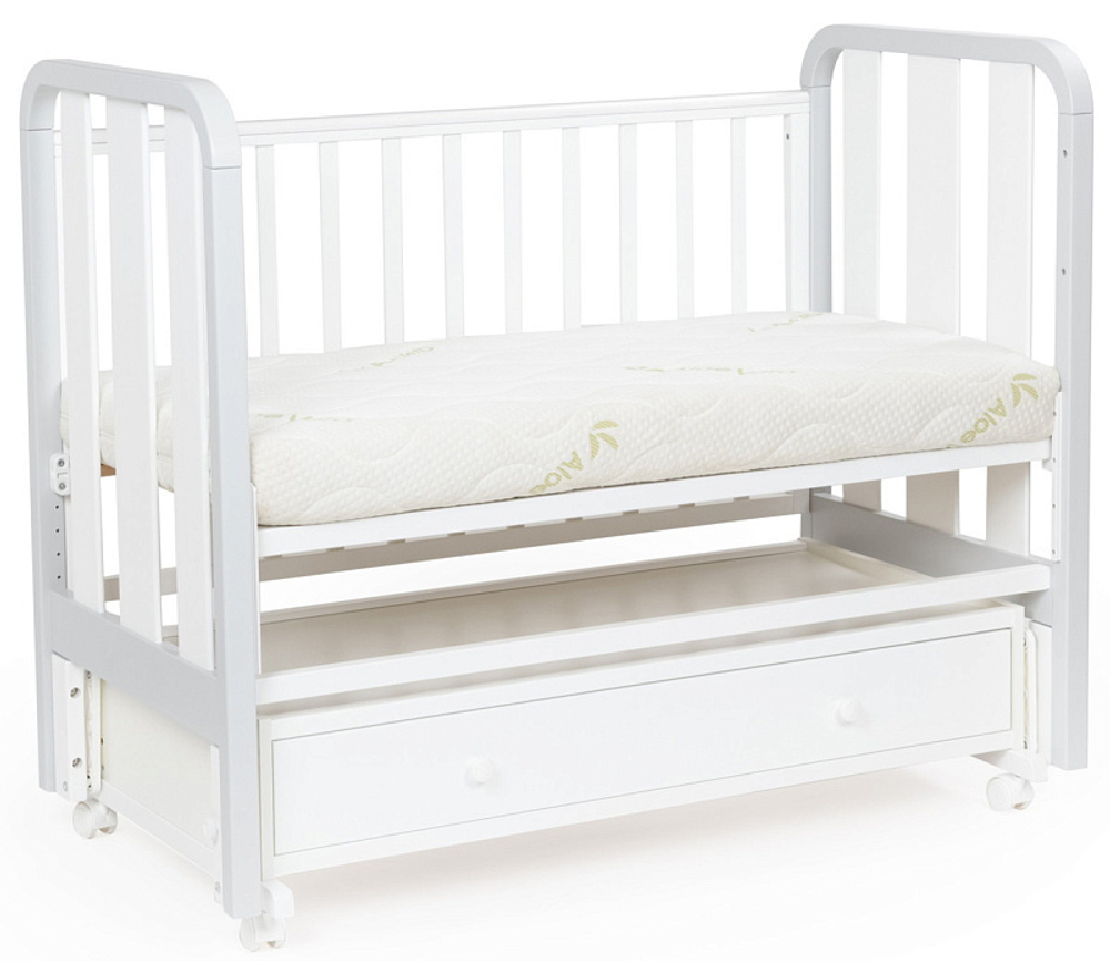 Детская кроватка Bebizaro Heirloom маятник универсальный с ящиком BZHMMUYA/05/WH/GR White/gray