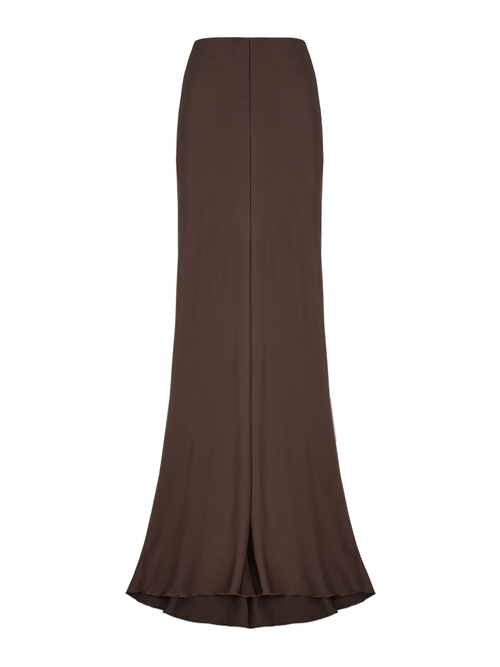 Юбка Monaco макси из шелка, коричневый
