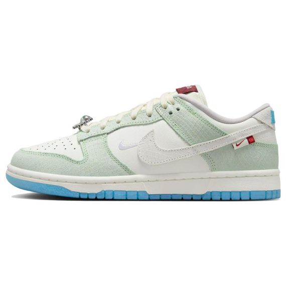 NIKE Dunk Кроссовки для скейтбординга Низкие Бежево-зеленые Женские