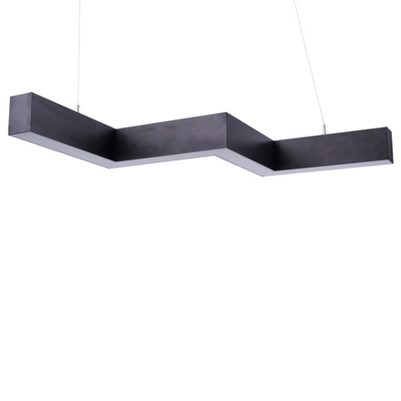 ULO-K19A 28W-4000K-Z30-120 IP40 BLACK Светильник линейный светодиодный подвесной. Зигзагообразный. профиль 50х70мм. Белый свет 4000K. 3000Лм. Алюминий. Цвет черный. TM Uniel