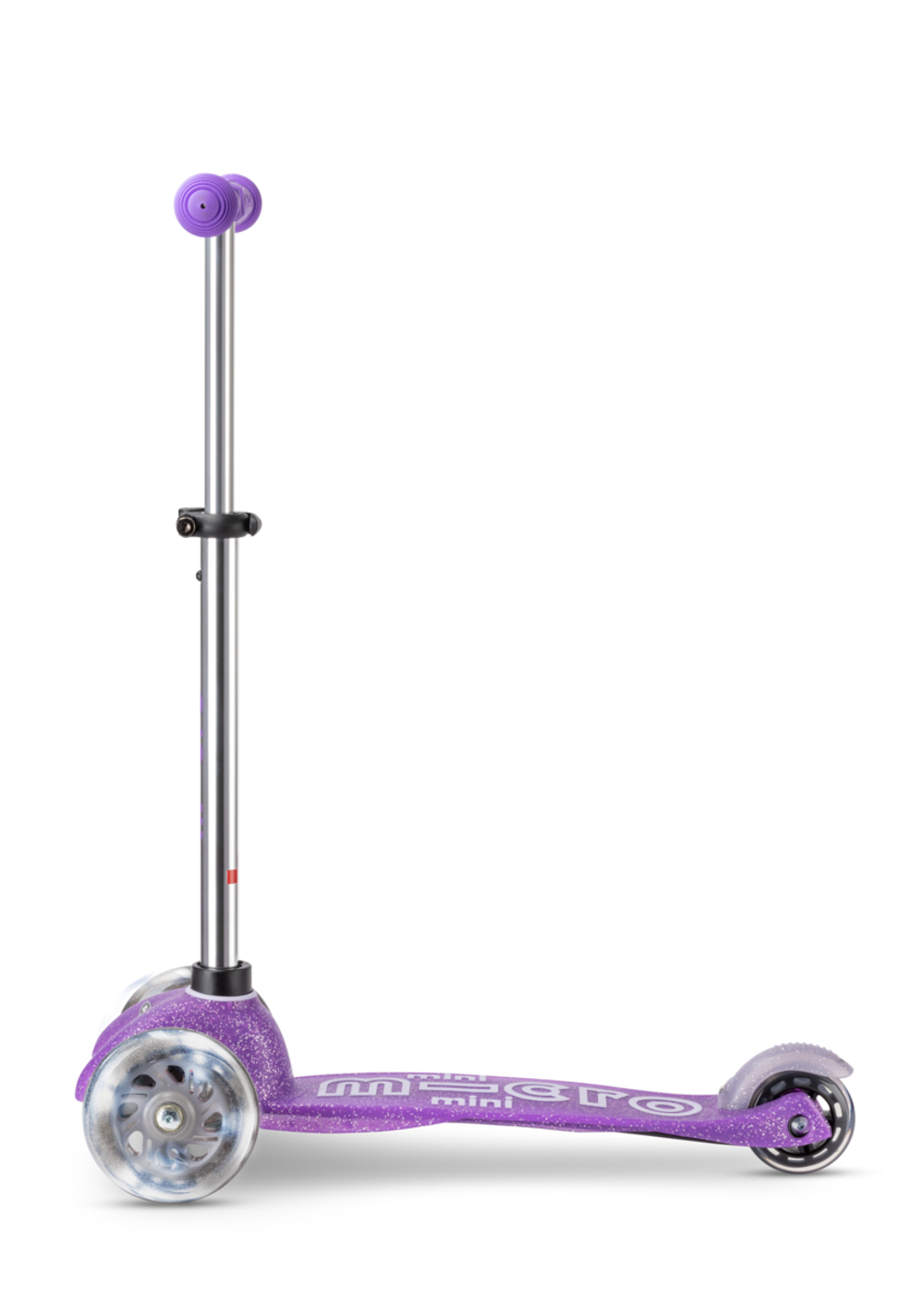 Cамокат Mini Micro Deluxe Блестящий LED сиреневый