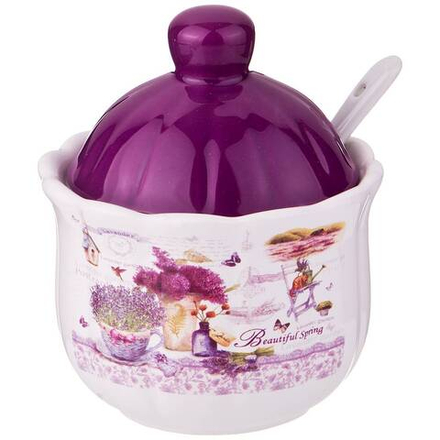 САХАРНИЦА С ЛОЖКОЙ AGNESS "ЛАВАНДОВАЯ ВЕСНА" 10*11,5 СМ 240 МЛ (КОР=36ШТ.)