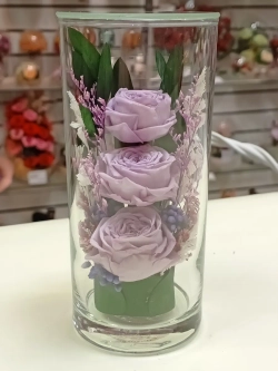 натуральные цветы в стекле, вакуум