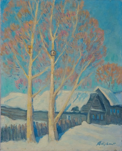 Картина Стремского А.И. "Март" картон/масло 50х40