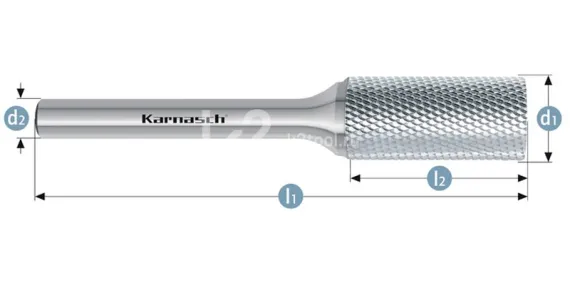 Борфреза твердосплавная Karnasch форма A, 3х14х3х38 мм, насечка HP-11 Micro, без покрытия, арт. 11.4080-020