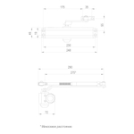 Доводчик дверной DC20-6W (DC-206W) BR до 160 кг (коричневый)
