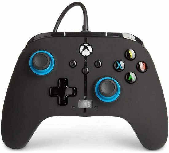 Геймпад проводной PowerA "Black" (Черный) Enhanced Blue Hint Wired Controller for Xbox Series X/S (1518817-02) (Xbox One/Series X/S/PC)