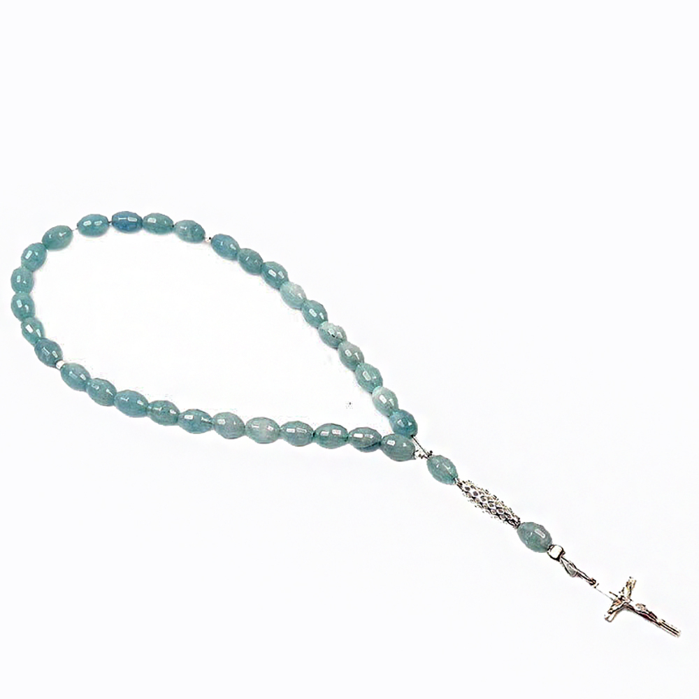 Четки "Христианские" аквамарин