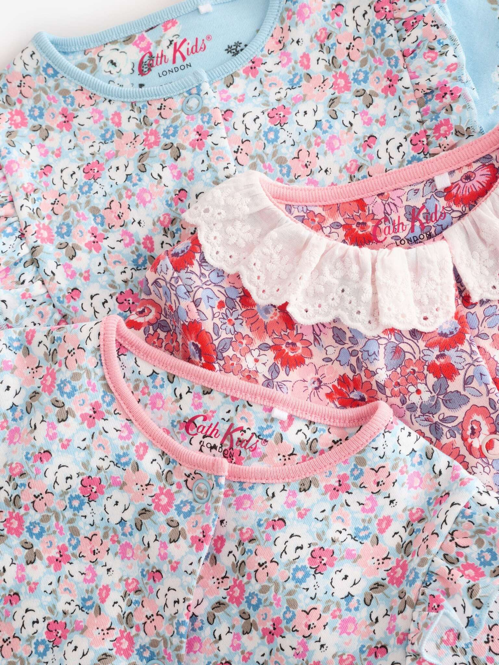 Комбинезон / Cлип для малышей Next B25-586, 3 шт., Розовый, Голубой