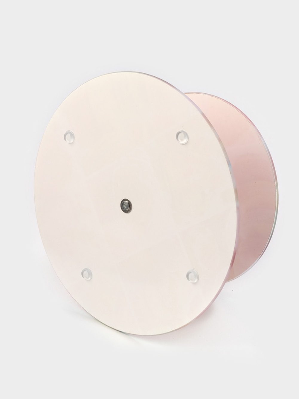 Этажерка-фруктовница круглая Доляна «Сладости», 2 яруса, d=25/20 см, стекло, розовая