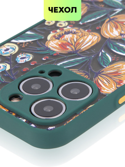 Чехол BROSCORP для Apple iPhone 13 Pro оптом (арт. IP13PRO-ST-TPU-DARKGREEN-PRINT)