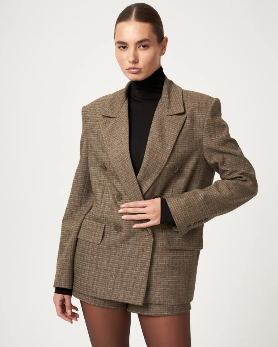 Жакет в клетку, Кофейный