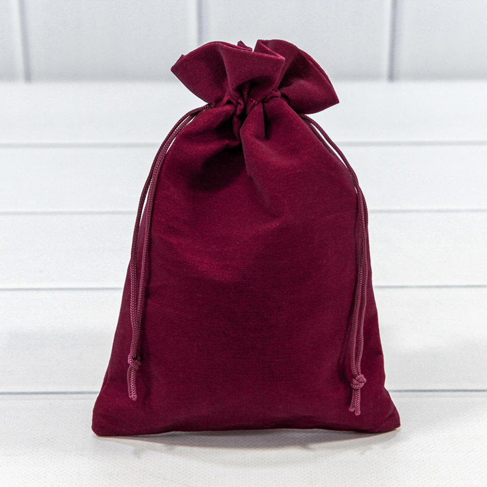 Мешочек 14х20см Бархат класс Б (Бордовый)