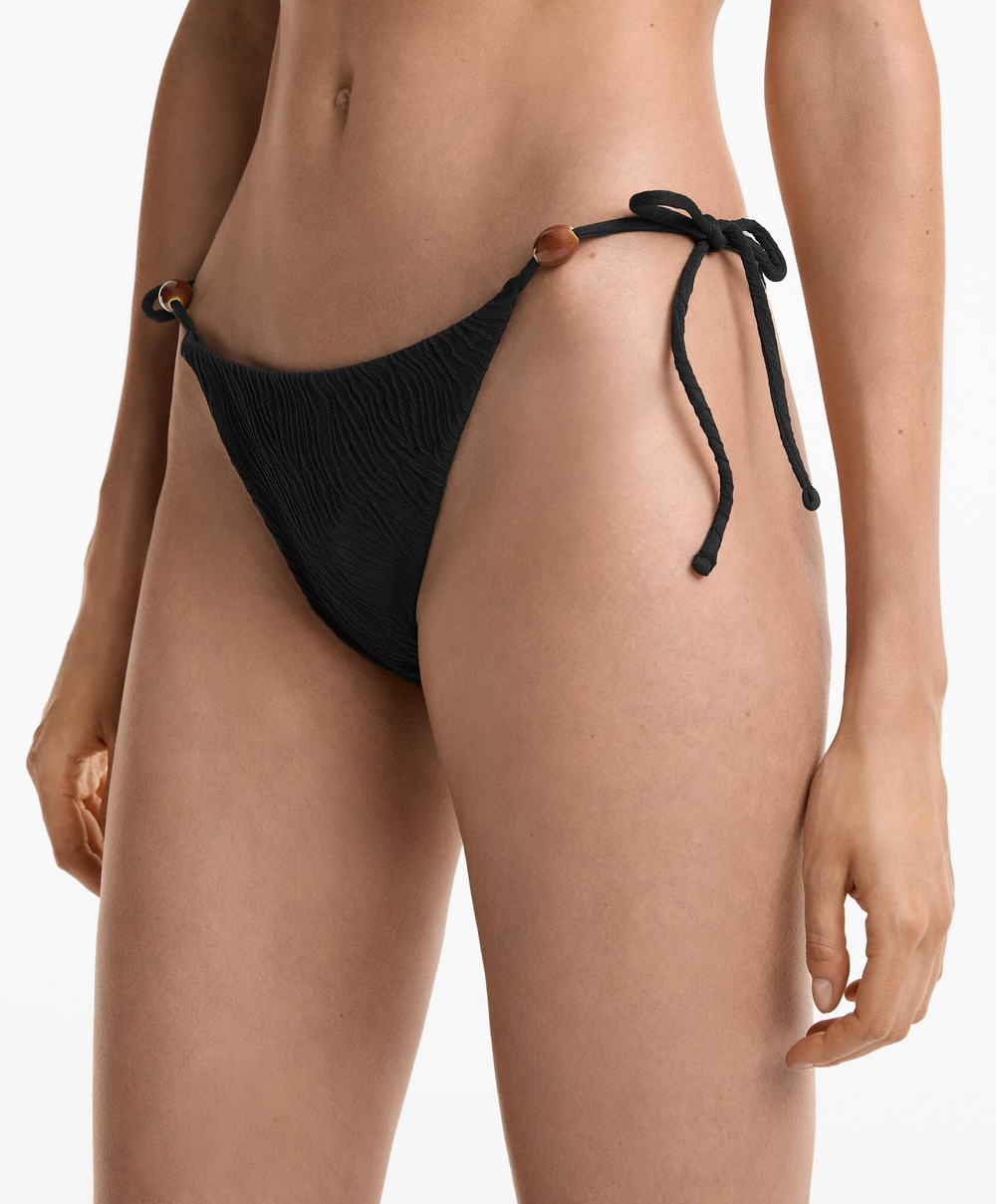 OYSHO Жаккардовые плавки-бикини средней посадки, черный