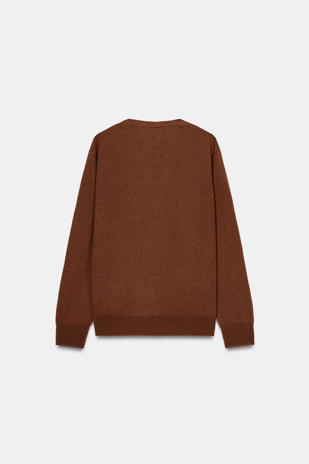 ZARA КАРДИГАН ИЗ 100% СВЕРХМЯГКОЙ ШЕРСТИ, КОРИЧНЕВЫЙ