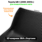 Передние автомобильные коврики ЭВА с бортами Toyota bB I (2000-2005г.) для праворульного авто