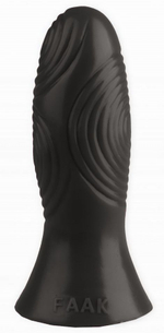 Черная анальная втулка с рельефом - 17 см. (Цвет: черный)