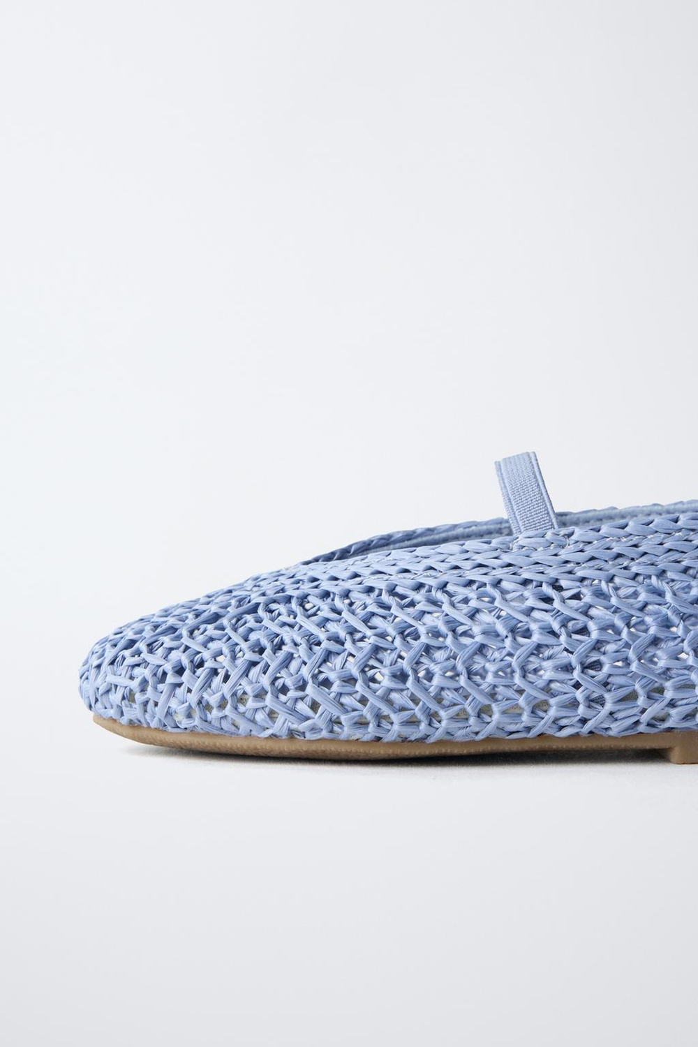 ZARA ПЛЕТЕНЫЕ БАЛЕТКИ, СИНИЙ