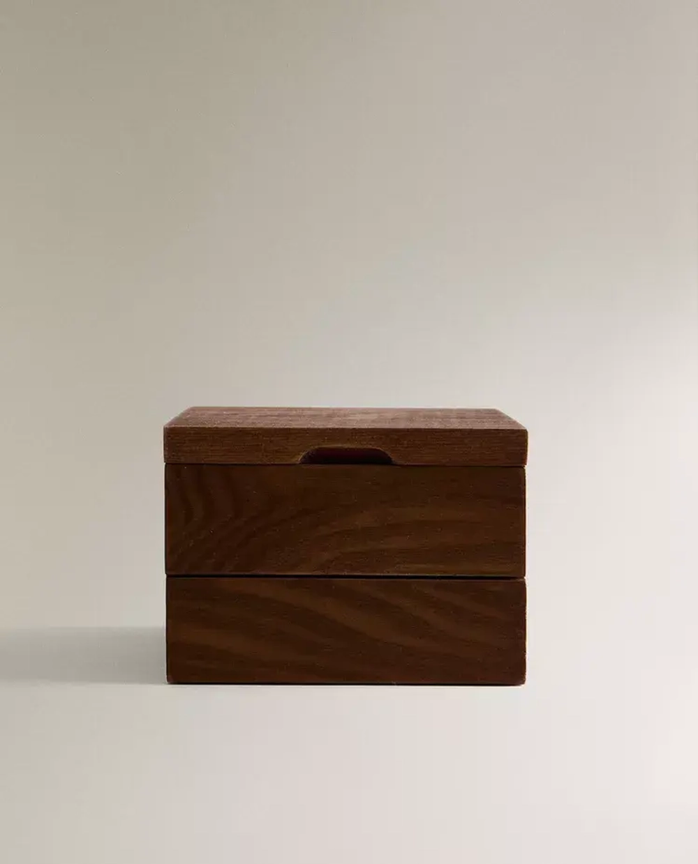 ZARA HOME КВАДРАТНАЯ ДЕРЕВЯННАЯ ШКАТУЛКА ДЛЯ ДРАГОЦЕННОСТЕЙ, КОРИЧНЕВЫЙ