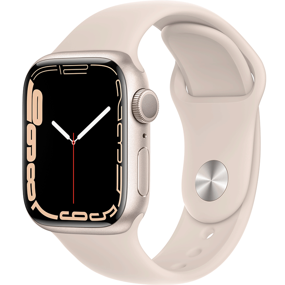 Смарт-часы Apple Watch Series 7 A2473, 41мм, MKMY3LL/A, Startlight Aluminum Case/Starlight Sport Band