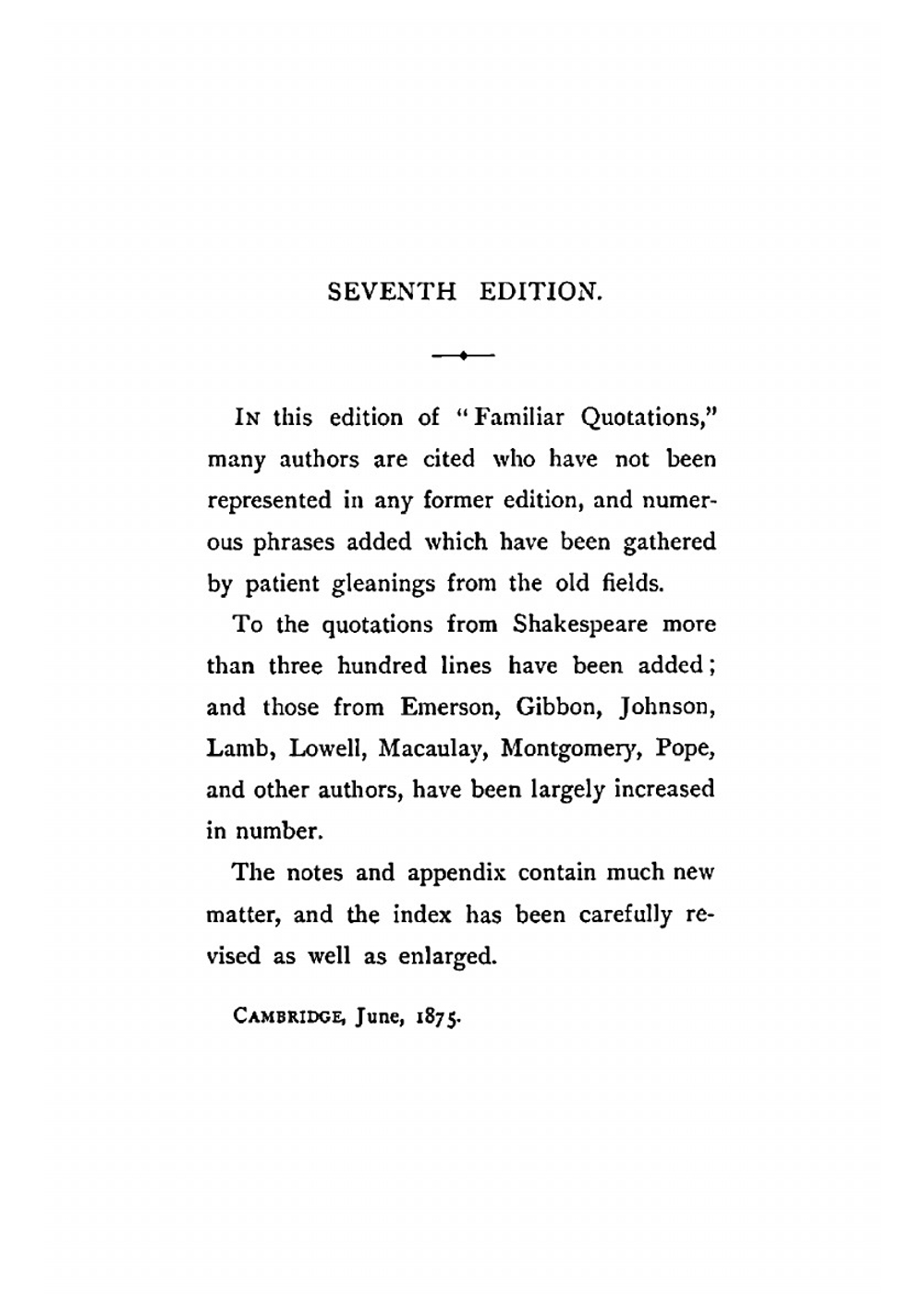 Familiar Quotations | John Bartlett