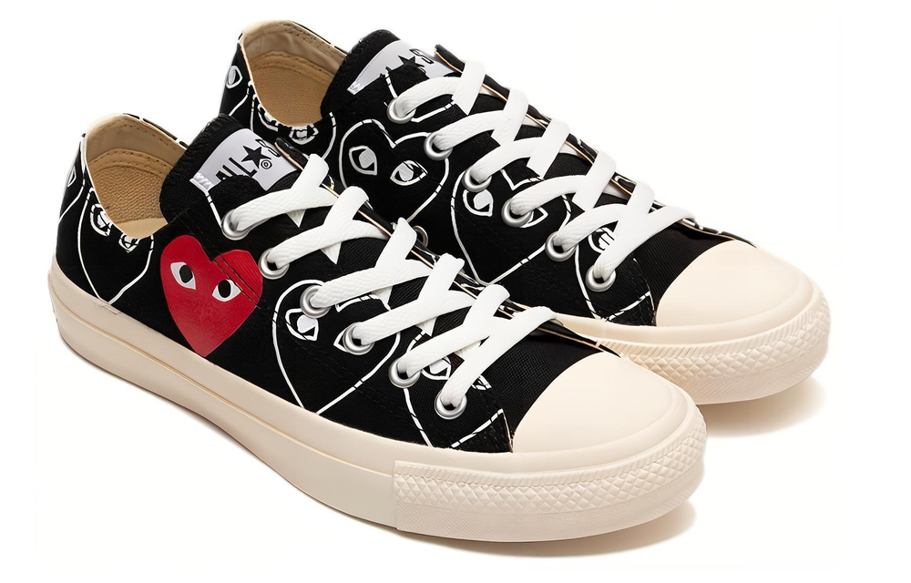 Converse Chuck Taylor All Star comfortable all-match non-slip wear-resistant low-top canvas shoes for men and women the same style black and white red