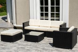 "Даллас" лаунж-зона из искусственного ротанга на 5 персон, цвет черный