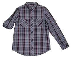 Рубашка Helix клетчатая с вышивкой Division серая д/р