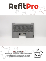 Верхняя панель с клавиатурой (топкейс) для ноутбука Lenovo ThinkBook 14-IML/ThinkBook 14-IIL раскладка - русская, без подсветки, с фингерпринтом, серебристый (5CB0W44428), оригинал