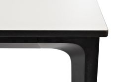 "Малага" обеденный стол из HPL 160х80см, цвет молочный, каркас черный