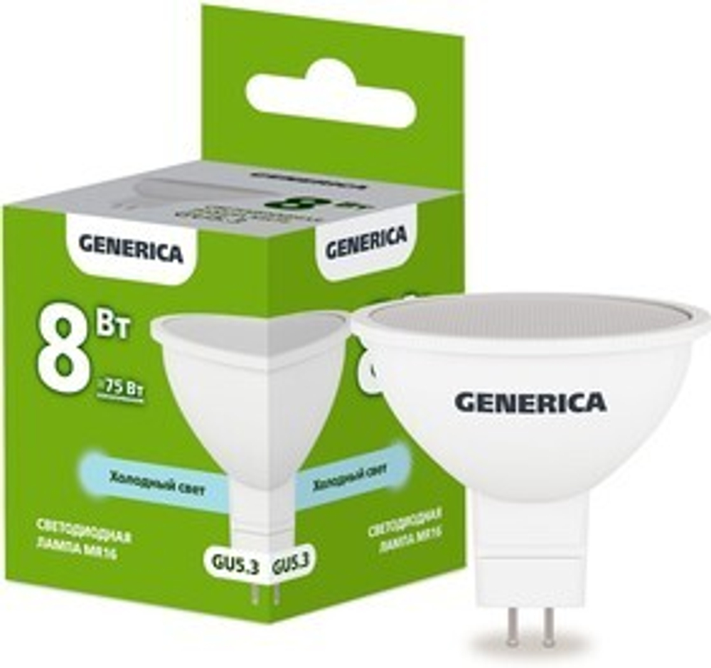 Лампа светодиодная MR16 8Вт 6500К GU5.3