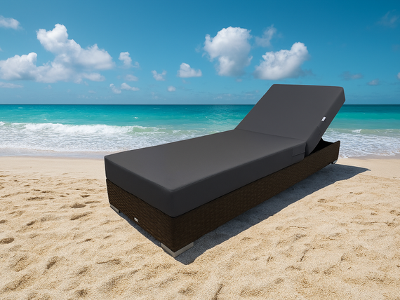 Шезлонг с матрасом Mantera, коричневый, серый