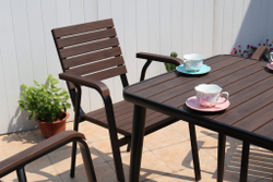 Алюминиевое кресло ПОЛИВУД-4 «POLYWOOD-4» цвет каштан арт.1014