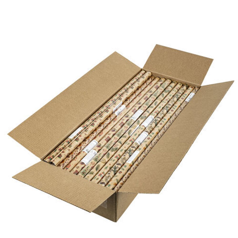 Бумага упаковочная новогодняя "Christmas Kraft", 70х100 см, 10 дизайнов ассорти, ЗОЛОТАЯ СКАЗКА, 592053, 1шт