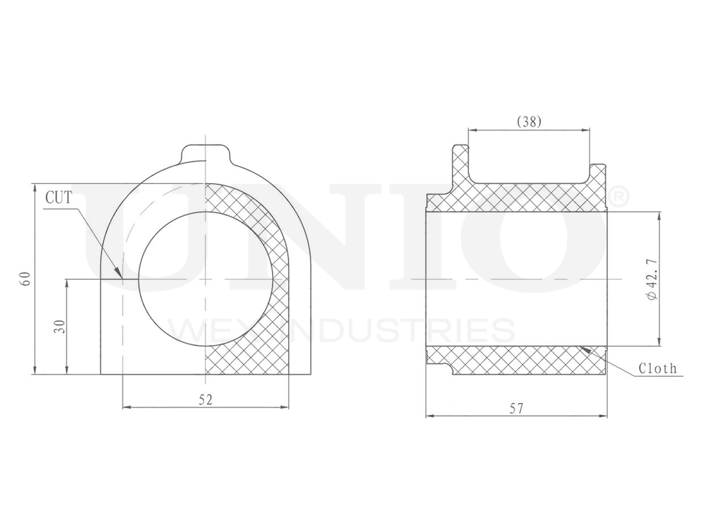 Втулка переднего стабилизатора UNIO RMP-10183