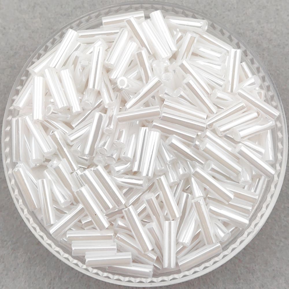 Стеклярус Miyuki Bugle, цвет #0528 (белый, цейлон)