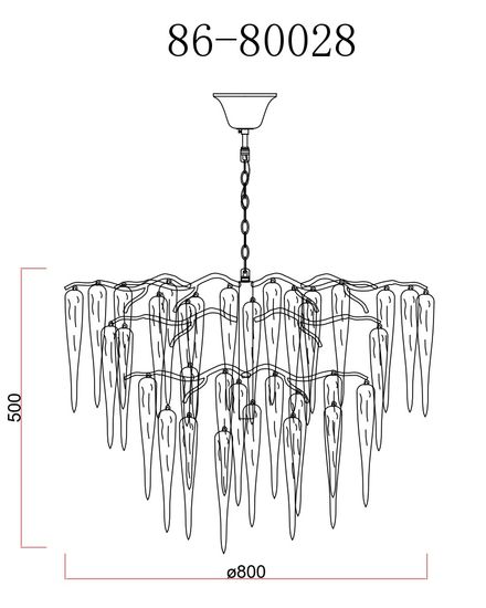 86-80028 Люстра Primavera d80 см, металл цвет золото