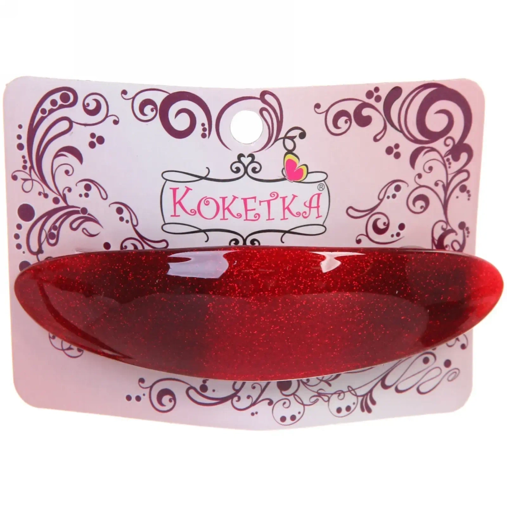 Заколка автомат «Lady Collection - Сияние», овал, 6 цветов, 9*2,5см (Кокетка)