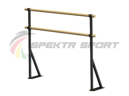 Хореографический станок двухрядный напольный Фуэте Блэк