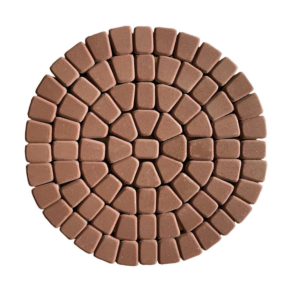 Тротуарная плитка «Веер» коричневая (круговая)