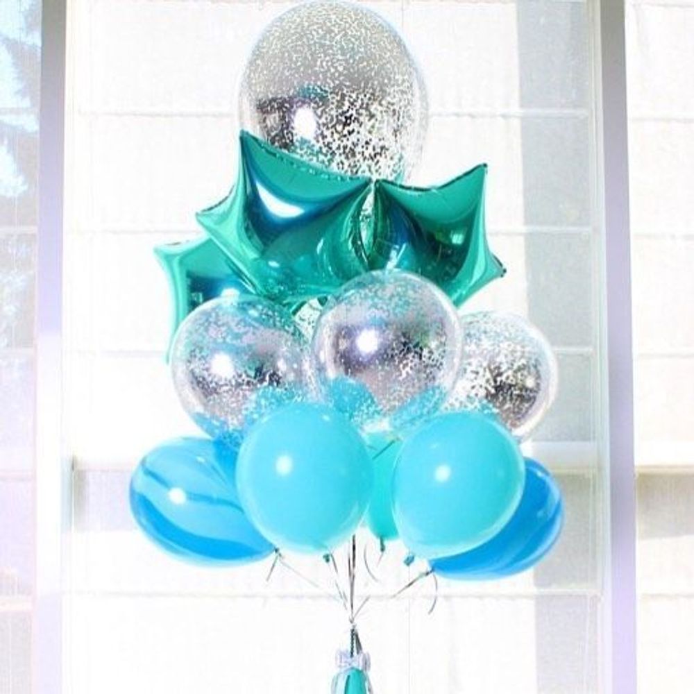 Шар (18"/46 см) Звезда, Бирюзовый 1 шт.