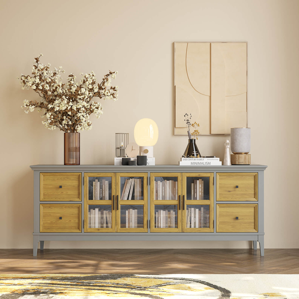 Тумба под ТВ «Квадро-С» из массива сосны 199.6*76.5*42 см