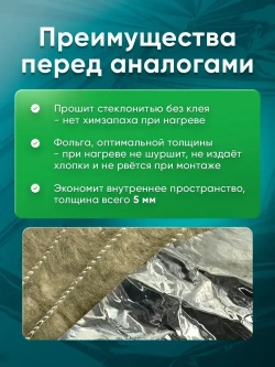 Теплоизоляция, пароизоляция Камафол утеплитель 100% экологичный для бань, печей и саун 5 кв.м.