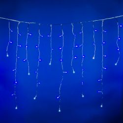 ULD-B25006-440-TTK BLUE-WHITE IP44 Бахрома светодиодная с эффектом мерцания. 25м. Соединяемая. 440 светодиодов. Синий и белый свет. Провод прозрачный. ТМ Uniel