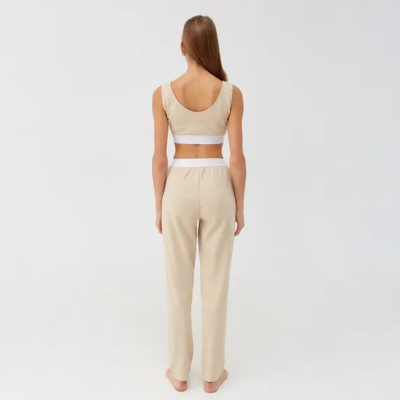 Брюки пижамные женские MINAKU: Home collection цвет бежевый, р-р 52