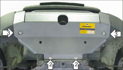 Защита Радиатора, Рулевых тяг. 5 мм, Алюминий. для Land Rover Discovery III 2008-2009, Land Rover Discovery III 2004-2008 MOTODOR.33217