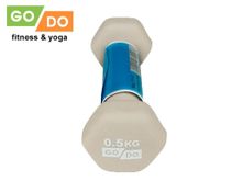 Гантель GO DO в виниловой матовой неопреновой оболочке. Вес 0,5 кг.  (Белый)