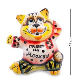 ГЛ- 348 Фигурка «Кот-Плясун» цв. (Гжельский фарфор)